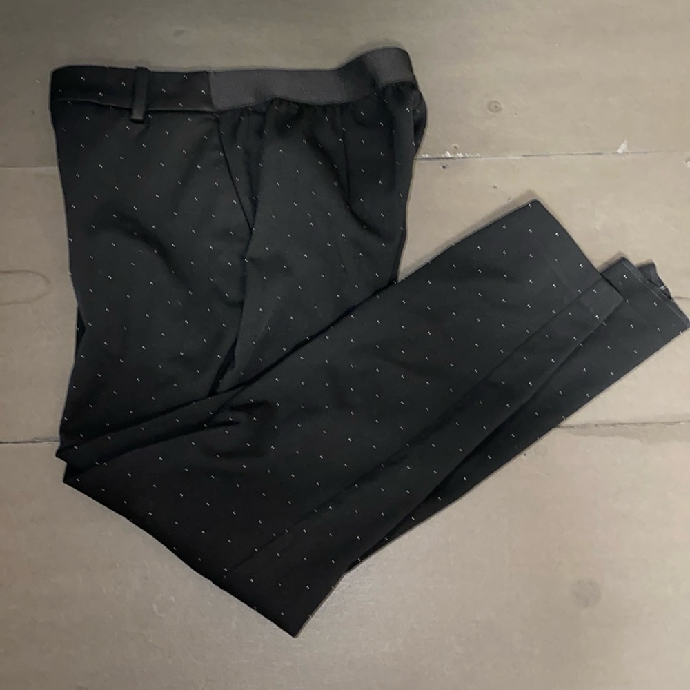 H&M Size 4 Black White Polka Dot Pixie Dress Trousers Elastic Waist